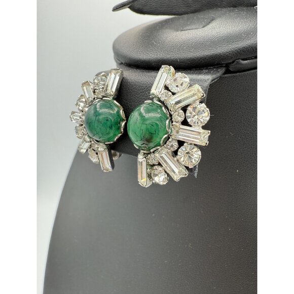 Vintage Christian Dior For Kramer Gripoix Rhinestone Earrings Note - Picture 13 of 14